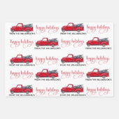 Aangepast Prettige feestdagen, Rode  Vrachtwagen K Inpakpapier Vel (Voorkant)