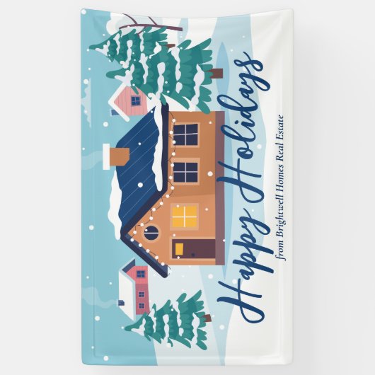 Aangepast prettige feestdagen Vastgoedbedrijf Fees Spandoek (Verticaal)