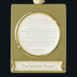 Aangepast prijsnummer voor gebed — motivatie beric verguld banner ornament<br><div class="desc">Aangepast gepersonaliseerd gebeden met een citaat of tekst met twee zijden elegant Gold Plated Banner Ornament. Geweldig voor Kerstmis. Volledig aanpasbare faux goudtekst aan beide zijden (twee verschillende teksten) en witte vaste achtergrond. Je kunt je eigen boodschap schrijven, liefdesbrief, inspirerend, motivatie prijsopgave, gedicht enz. of je kunt gewoon het gebed...</div>