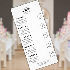 Aangepast product/diensten Eenvoudig wit Reclamekaart