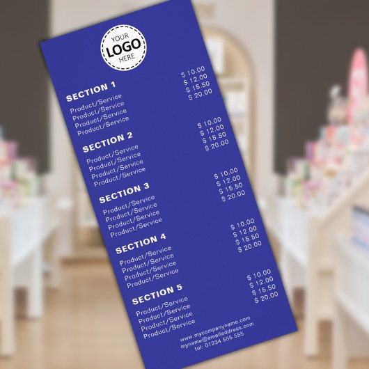 Aangepast product/diensten Simple Blue Reclamekaart