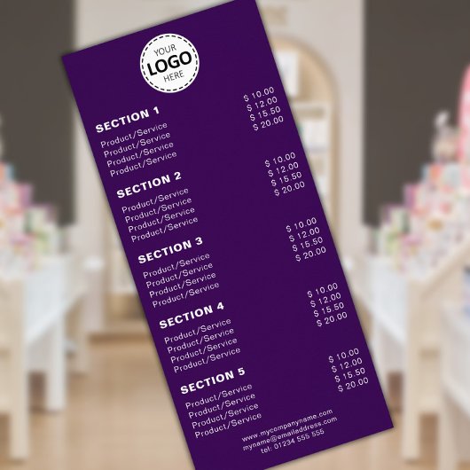 Aangepast product/diensten Simple Purple Reclamekaart