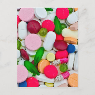 Aangepast product voor kleurrijke pillen briefkaart