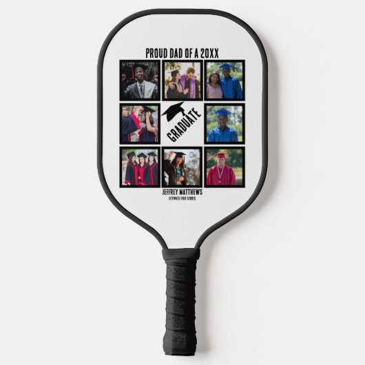 Aangepast proefvader van jaar Afstuderen fotocolla Pickleball Paddle (Achterkant)