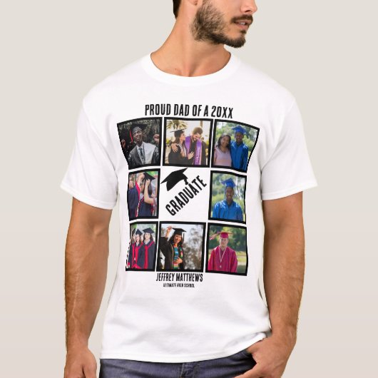 Aangepast proefvader van jaar Afstuderen fotocolla T-shirt (Voorkant)