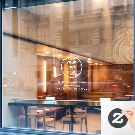 Aangepast professioneel bedrijfslogo openingsuren raamsticker (Cafe Raam)