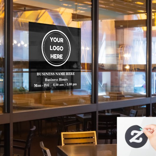 Aangepast professioneel bedrijfslogo openingsuren raamsticker (Restaurant Raam)