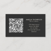 Aangepast professioneel bedrijfslogo Zwarte QR-cod Visitekaartje (Achterkant)
