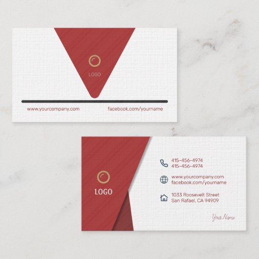 Aangepast professioneel logo Visitekaartje (Voorkant / Achterkant)