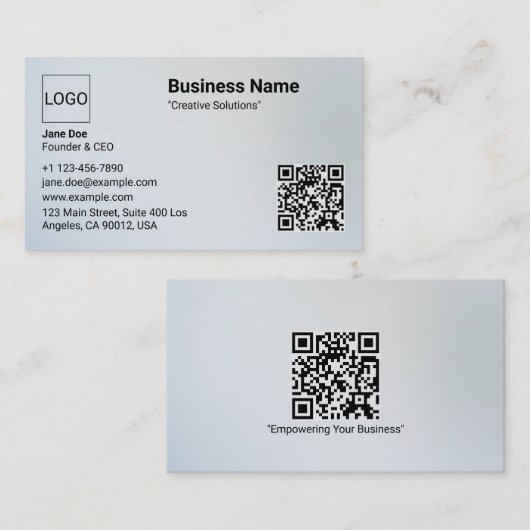 Aangepast Professioneel Modern Minimaal met QR-cod Visitekaartje (Voorkant / Achterkant)