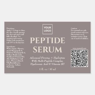 Aangepast Professioneel Peptide Serum Skincare Lab Rechthoekige Sticker