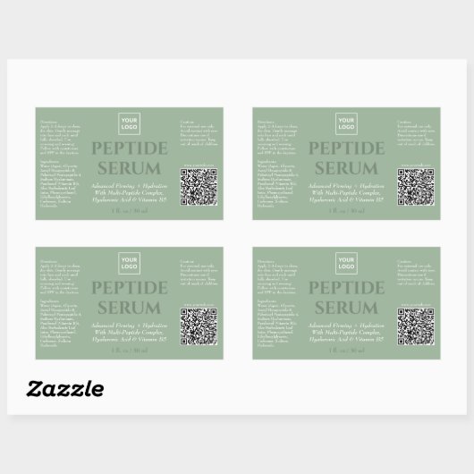 Aangepast Professioneel Peptide Serum Skincare Lab Rechthoekige Sticker (Vel)