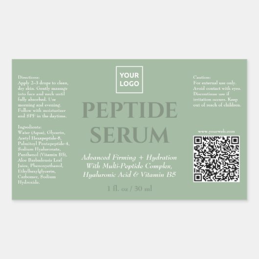 Aangepast Professioneel Peptide Serum Skincare Lab Rechthoekige Sticker (Voorkant)