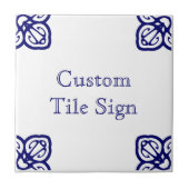 Aangepast profiel voor tegel - Spaans wit op blauw Tegeltje (Voorkant)