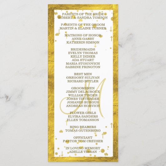 Aangepast programma voor Confetti voor weddenschap Programmakaart (Achterkant)