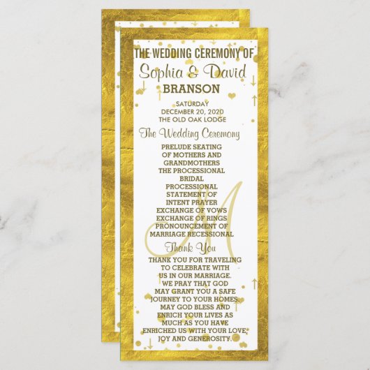 Aangepast programma voor Confetti voor weddenschap Programmakaart (Voorkant / Achterkant)