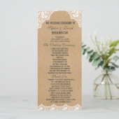 Aangepast programma voor  Lace Craft Weddenschap Programmakaart (Staand voorkant)