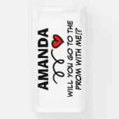 Aangepast project-hocovoorstel verzoek romantisch spandoek (Verticaal)