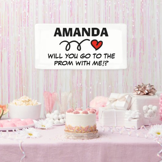 Aangepast project-hocovoorstel verzoek romantisch spandoek (Feest)