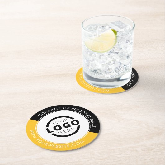 Aangepast promotiemateriaal voor bedrijven met Log Ronde Kartonnen Onderzetter (Insitu)