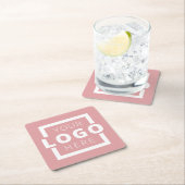 Aangepast promotievak met Logo-merk Roze Kartonnen Onderzetters (Insitu)