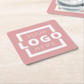 Aangepast promotievak met Logo-merk Roze Kartonnen Onderzetters (Schuin)