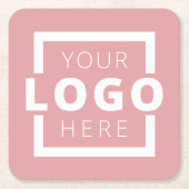 Aangepast promotievak met Logo-merk Roze Kartonnen Onderzetters (Voorkant)