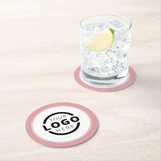 Aangepast promotievak met Logo-merk Roze Ronde Kartonnen Onderzetter (Insitu)