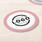 Aangepast promotievak met Logo-merk Roze Ronde Kartonnen Onderzetter (Gebogen)