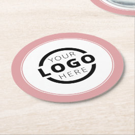 Aangepast promotievak met Logo-merk Roze Ronde Kartonnen Onderzetter