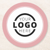 Aangepast promotievak met Logo-merk Roze Ronde Kartonnen Onderzetter (Voorkant)