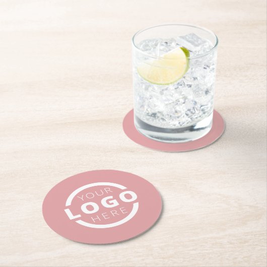 Aangepast promotievak met Logo-merk Roze Ronde Kartonnen Onderzetter (Insitu)