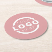 Aangepast promotievak met Logo-merk Roze Ronde Kartonnen Onderzetter (Gebogen)