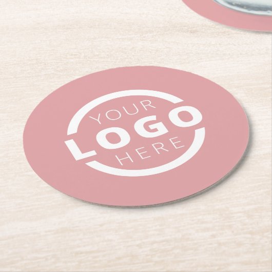 Aangepast promotievak met Logo-merk Roze Ronde Kartonnen Onderzetter (Gebogen)