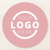 Aangepast promotievak met Logo-merk Roze Ronde Kartonnen Onderzetter (Voorkant)