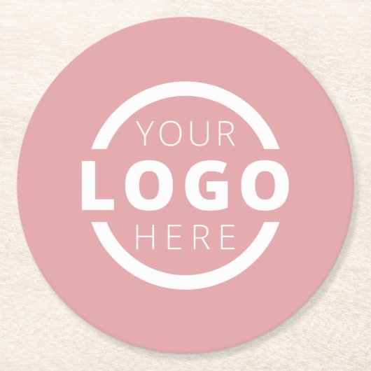 Aangepast promotievak met Logo-merk Roze Ronde Kartonnen Onderzetter (Voorkant)