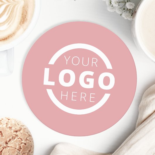 Aangepast promotievak met Logo-merk Roze Ronde Kartonnen Onderzetter