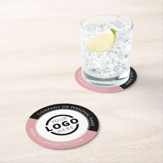 Aangepast promotievak met Logo-merk Roze Ronde Kartonnen Onderzetter (Insitu)