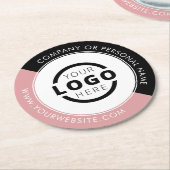 Aangepast promotievak met Logo-merk Roze Ronde Kartonnen Onderzetter (Gebogen)