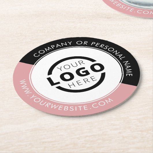 Aangepast promotievak met Logo-merk Roze Ronde Kartonnen Onderzetter (Gebogen)