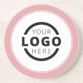 Aangepast promotievak met Logo-merk Roze Zandsteen Onderzetter (Voorkant)