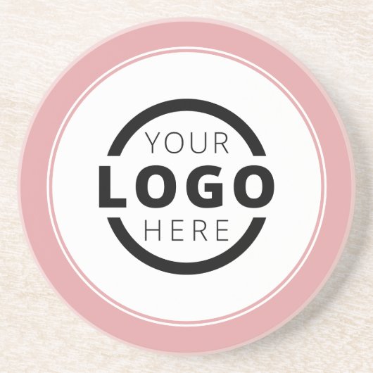 Aangepast promotievak met Logo-merk Roze Zandsteen Onderzetter (Voorkant)