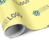 Aangepast promotioneel bedrijf met logo-gele merkn cadeaupapier (Rol Hoek)