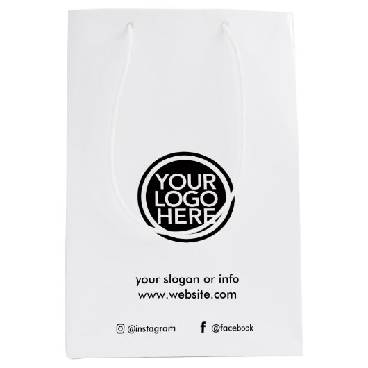 Aangepast promotioneel bedrijfslogo medium cadeauzakje (Voorkant)