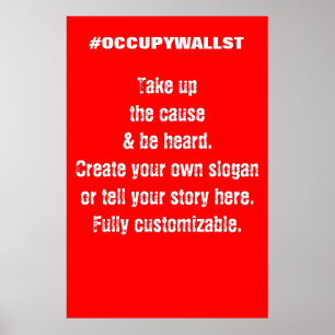Aangepast protestbord Occupy Wall Street Poster