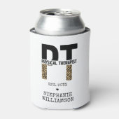 Aangepast PT Fysieke Therapist Cheetah-afdrukken Blikjeskoeler (Blikje Voorkant)