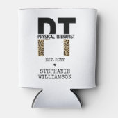 Aangepast PT Fysieke Therapist Cheetah-afdrukken Blikjeskoeler (Voorkant)