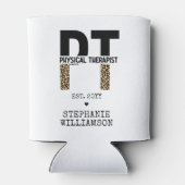 Aangepast PT Fysieke Therapist Cheetah-afdrukken Blikjeskoeler (Achterkant)