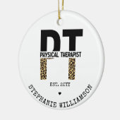 Aangepast PT Fysieke Therapist Cheetah-afdrukken Keramisch Ornament (Links)