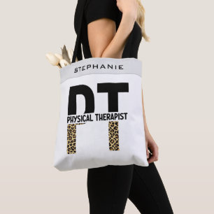 Aangepast PT Fysieke Therapist Cheetah-afdrukken Tote Bag